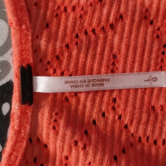 Free People orange racerback tunic Sz L Beautiful flare detail - Picture 9 of 11